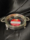 Vintage Anchor Hocking Casserole Dish with Silver Plated Stand 1.5L
