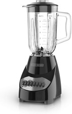BLACK+DECKER Countertop Blender with 6-Cup Glass Jar, 10-Speed Settings, Black,