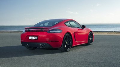 Porsche 718 Cayman red Exotic Supercar 11x17 Poster