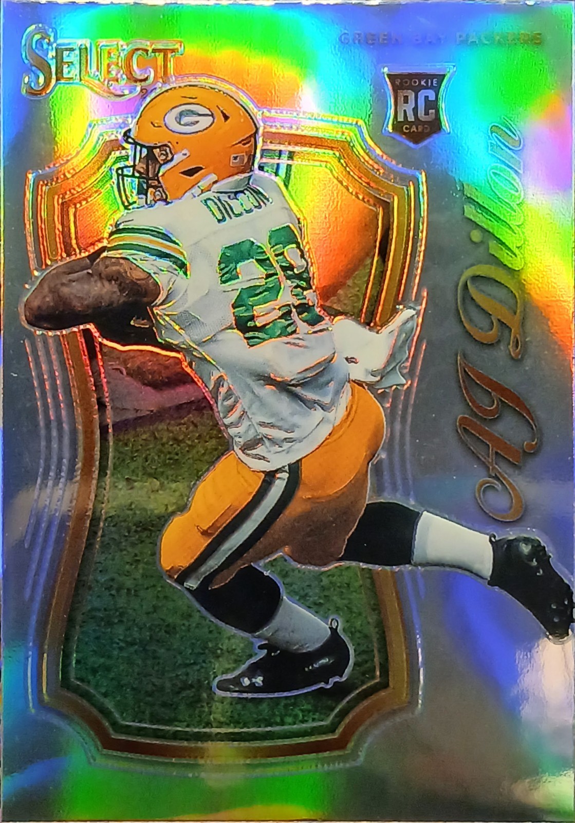 2020 Panini Select Certified Rookies AJ Dillon Packers Silver Prizm SP #SCR-24