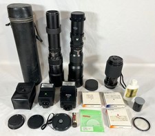 35mm Film Camera Accessories Lot Zoom Lenses Filters Flashes Tokina Quantaray 
