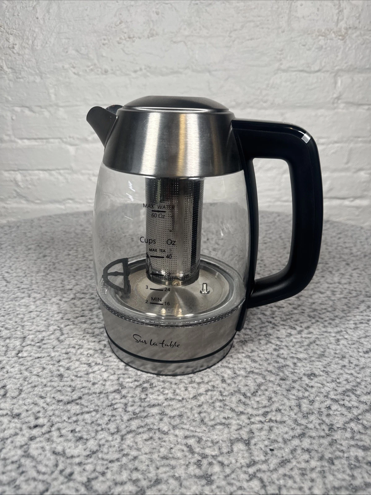 Sur La Table Digital Kettle + Infuser SLT-4408 - WORKING - 7.5 Cups 60 Oz + Base