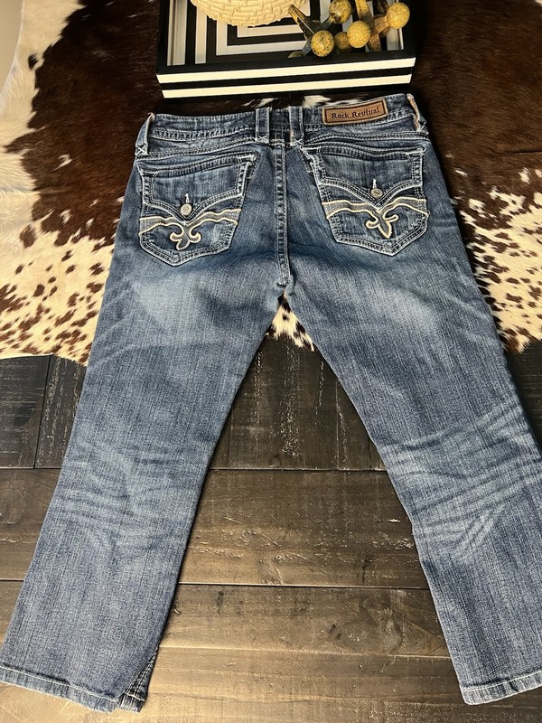 Rock Revival Womens Stephan Easy Crop Jeans Size 31