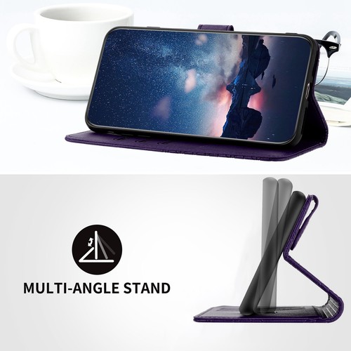 Para iPhone 11 12 13 14 15 Pro Max 15 + Cubierta Billetera Plegable Cuero PU Repujado - Imagen 4 de 49