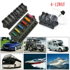 12V 24V Auto Car Power Distribution Blade Fuse Holder Box Block Panel Board 6Way