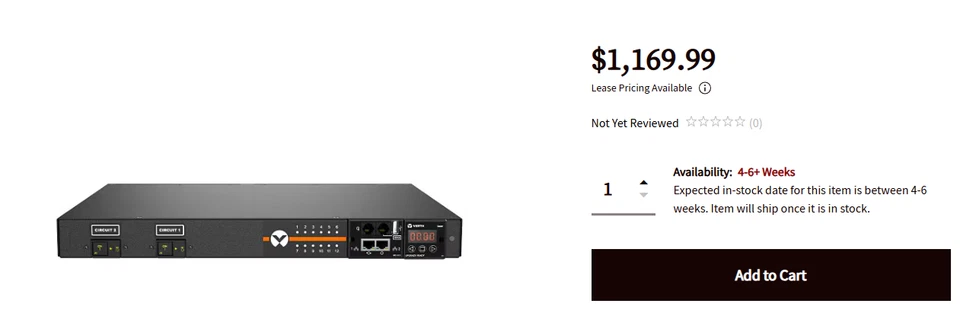 VERTIV PDU Level Monitored Rack (Tested) MNU3E1R6-12S203-3TL5A0H10-S GEIST NU302 - Image 2 of 2