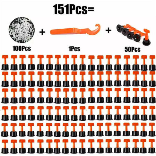 151pcs Tile Leveling System Reusable Flat Ceramic T-Lock Locator Spacer Tools N - Picture 1 of 8