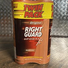 Vintage NOS Right Guard Sport Twin Pack Aerosol Deodorant Spray Fresh Movie Prop