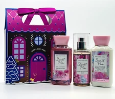 Bath & Body Works SWEET PEA Shower Gel, Cream & Fragrance Mist Mini Gift Set Box