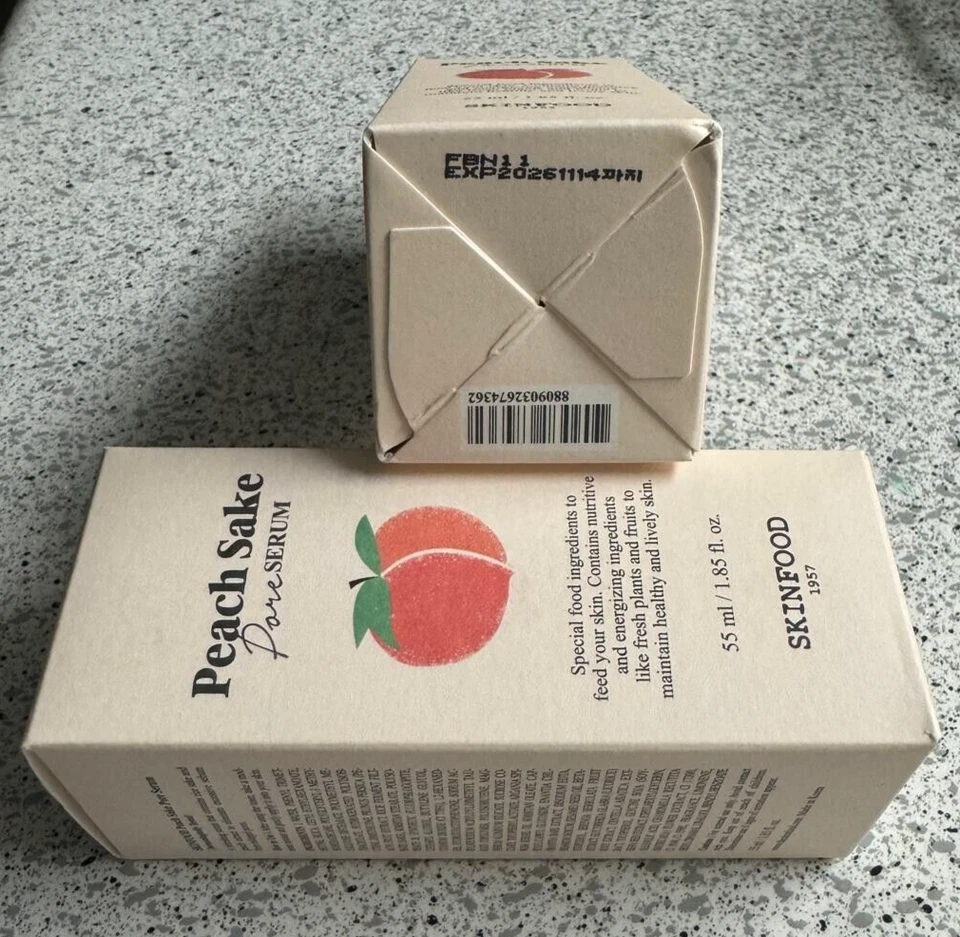 SKINFOOD Suero de Poros de Sake de Melocotón - Minimizador de Poros y Control de Sebo 55 ml - Vendedor de EE. UU. Foto 3 de 4