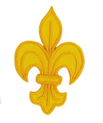 Aufnäher Flicken Bestickt Wärmeklebend Fleur De Lys Gelb Royalist Louis XVI