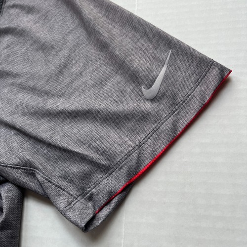 Nike Dri-Fit Tour Performance Golf Polo Shirt Mens M Black/Gray/Red 639914-011 - Picture 5 of 8