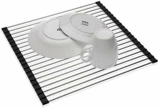 Scolapiatti Avvolgibile Per Lavello Pieghevole Da Appoggio Salvaspazio Piatti - Immagine 2 di 4