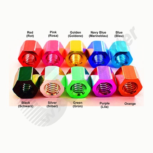 Long Rod Hex Nuts M5 Connector Hex Connection Nut Hexagon Aluminum Alloy Colour - Picture 6 of 6