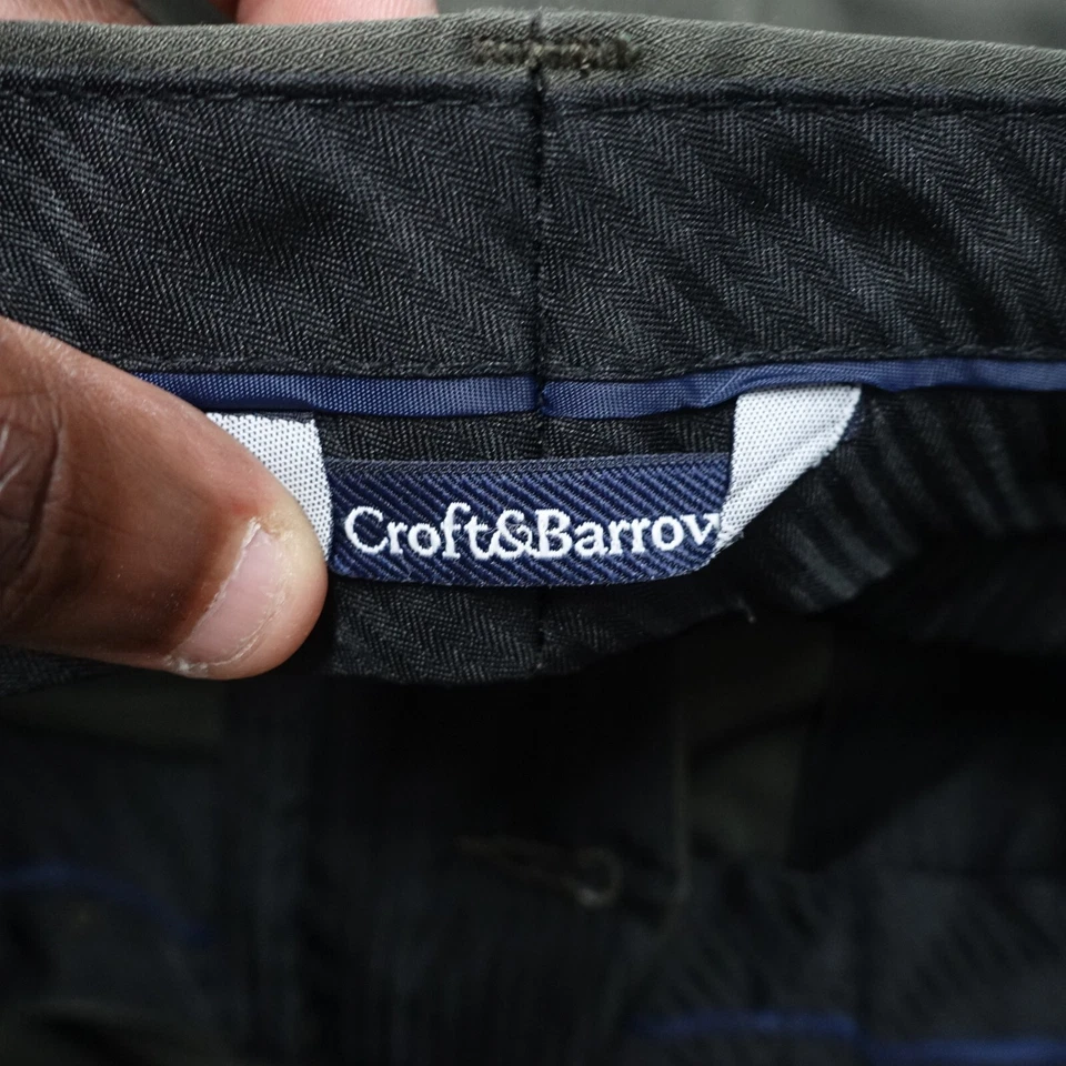 Pantalones chinos Croft & Barrow para hombre 38x32 verde oliva 100 % poliéster ajuste clásico Foto 4 de 4