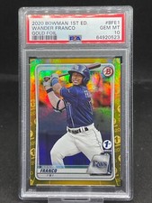 2020 Bowman 1st Edition Wander Franco #BFE-1 TB Rays GOLD Foil 1/50 PSA 10