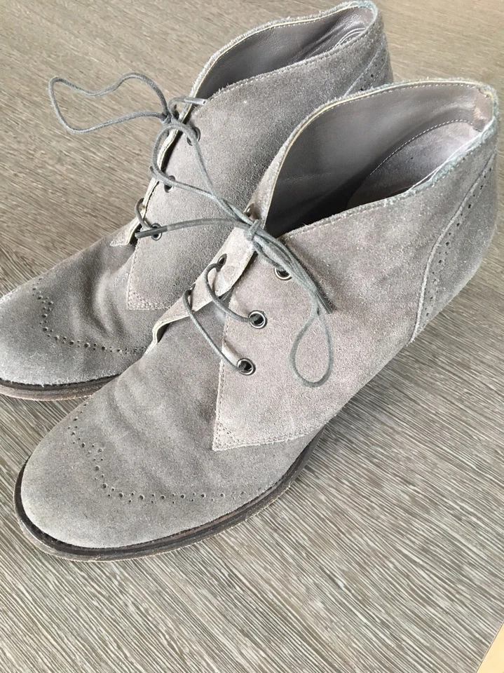 Botines Brunello Cucinelli Gris Gamuza Tacón Talla 40 (US 10) Corbata Informal Foto 3 de 4