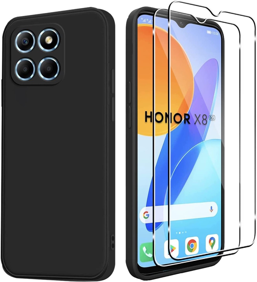 SEAHAI Cover Portafoglio In Pelle Per Huawei Nova Y70 / Y70 Plus Con Slot Carte E Supporto Visione Video - Nero