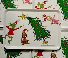 New Dr Seuss The Grinch Max Cindy Christmas Melamine Tray Serving Platter 13”