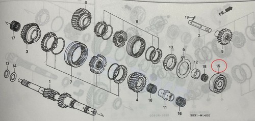 HONDA OEM 92-93 INTEGRA DA6Transmission Manual Mainshaft Angular Ball Bearing - Picture 2 of 2