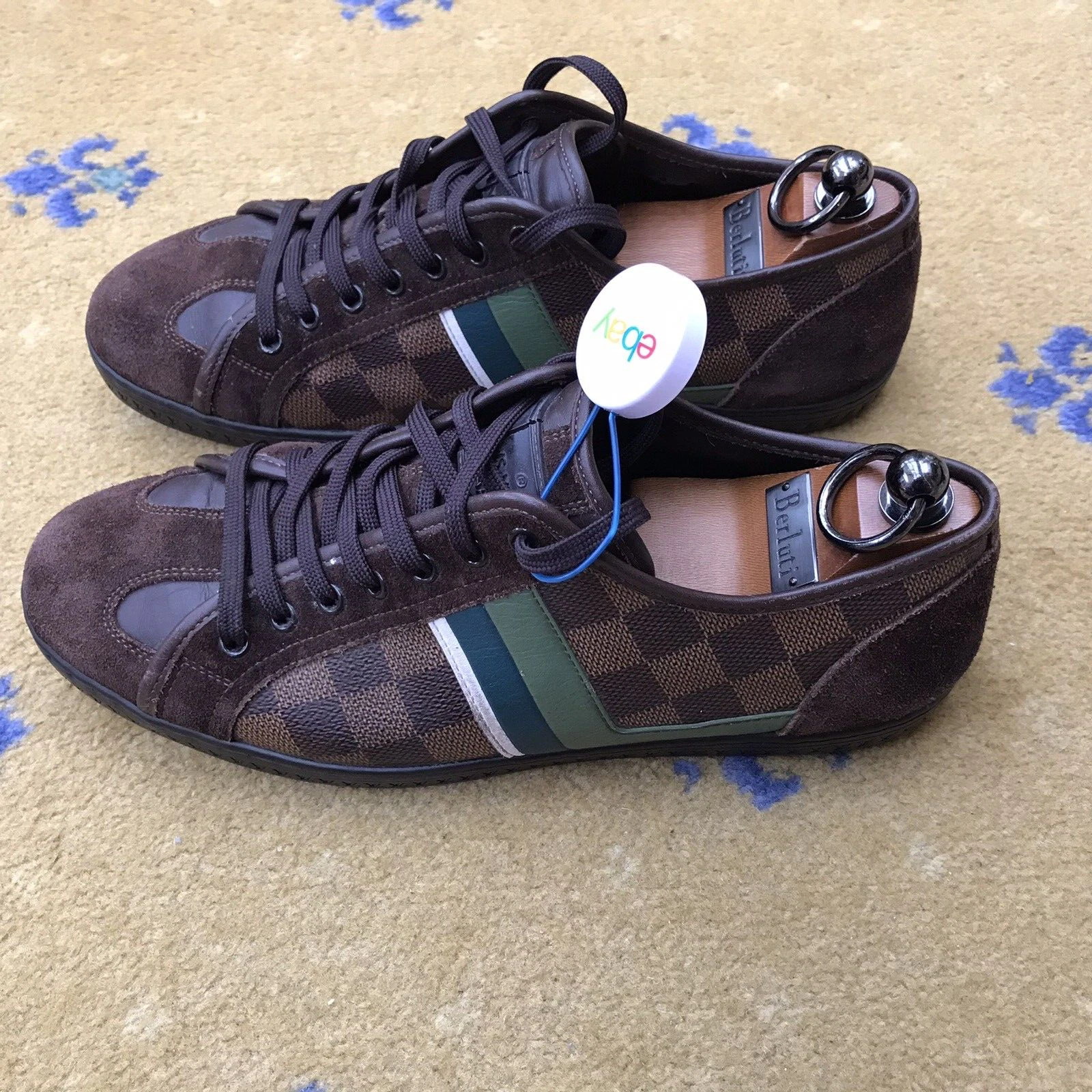 LOUIS VUITTON TRAINER Louis Vuitton scarpe da ginnastica sneakers basse damier marroni da uomo UK 6 US 7 40
