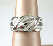 .925 Sterling Silver Ring Dome Textured Bright Finish size 6 Statement Band