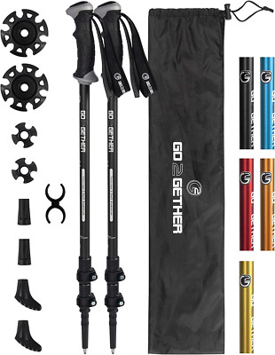G2 GO2GETHER Trekking Hiking Poles Aluminum Hiking Walking Sticks with Quick Adj
