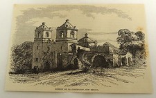 1878 magazine engraving ~ MISSION OF LA CONCEPCION ~ New Mexico
