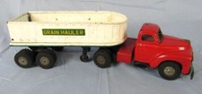 Antique Japan Litho Tin Friction Grain Truck  Trailer 14  Long
