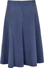 New Womens 8 Panel Plain Skirt Elasticated Waist 27 Inch Length Ladies skirts