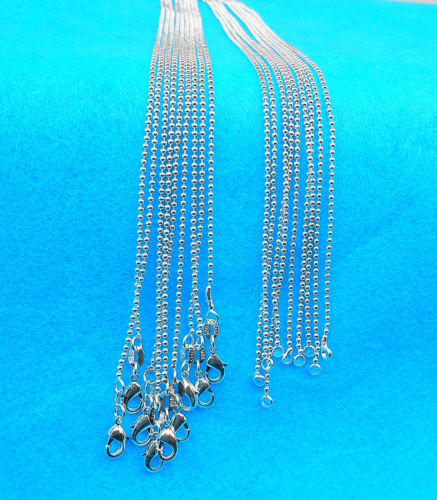 5PCS Ball Prayer Beads 925 Silver Plated Necklace Chains For Pendant - Afbeelding 1 van 12
