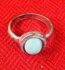 VTG Blue Collectible Navajo Sterling Silver Turquoise Primitive & Old ring sz 9