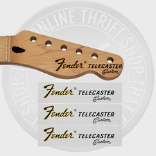 Fender Tele Custom Waterslide Guitar Neck Headstock Decals Set of 3 