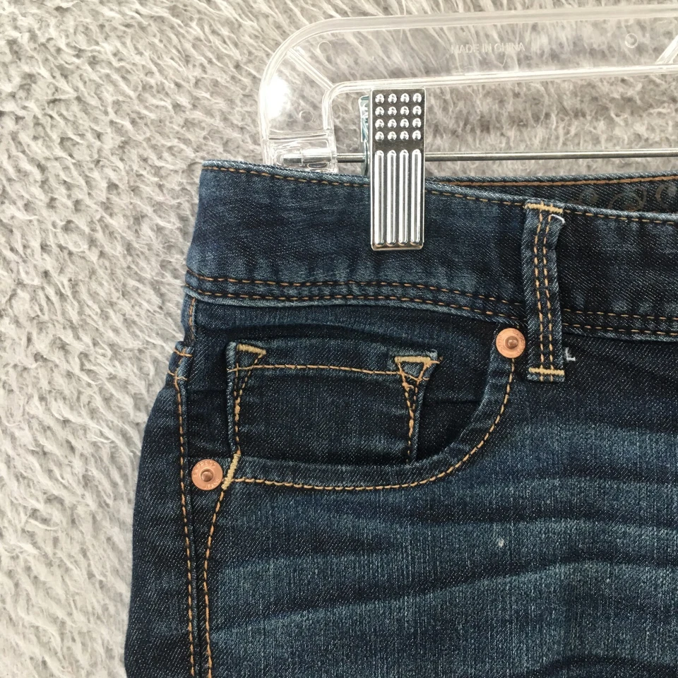 Express Zelda Slim Fit Cropped Legging Jeans Womens 00 Blue Denim Ultra Low Rise - Image 3 of 4