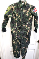 boys small CAMOUFLAGE HALLOWEEN COSTUME MANY PIECES/PARTS HELMET DOG TAGS JUMPSU