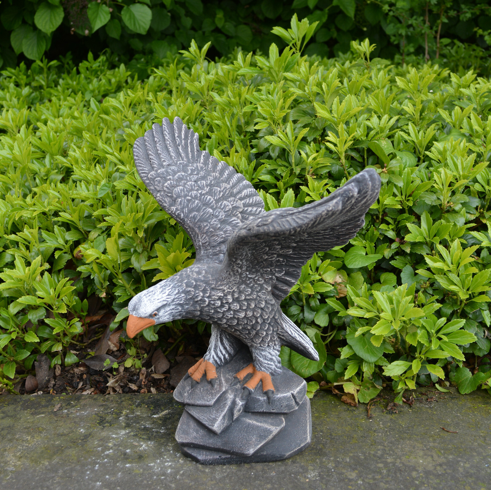 Golden Eagle Eagle Bird Stone Figurine H.32cm Multicoloured 5kg Concrete Fros...