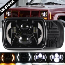 5X7 7x6" INCH LED Headlight For 1986-1995 Jeep Wrangler YJ 1984-2001 Cherokee XJ