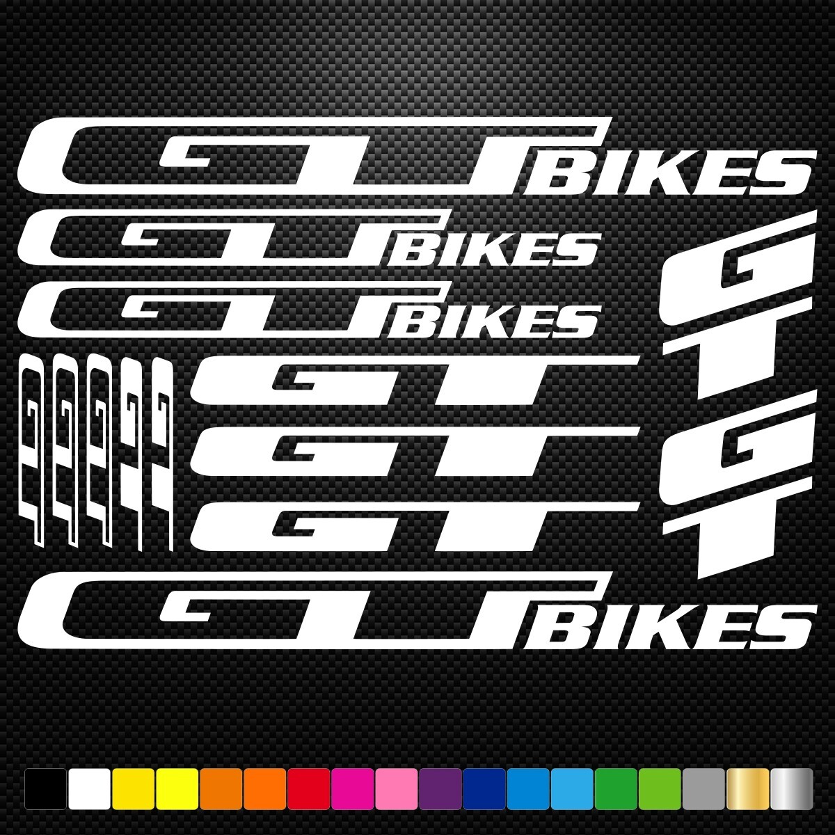 GT BIKES 14 Vinyl Decals Stickers Sheet Bike Frame Cycle Cycling