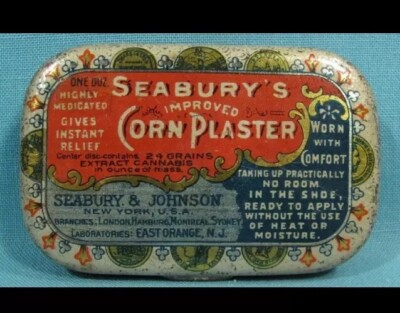 ANTIQUE Seabury s Improved Corn Plaster MEDICINE TIN