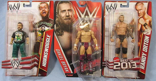 3 MATTEL WWE WRESTLER WRESTLING ACTION FIGURES LOT HORNSWOGGLE, ORTON, BRYAN