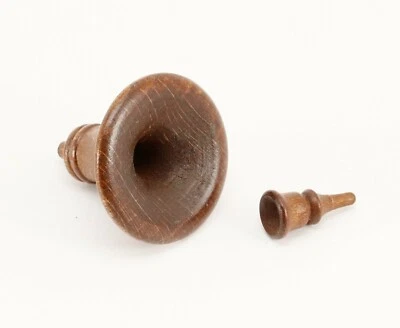 BLACK FOREST Cuckoo Clock Horn and Mouthpiece 1 3/8" 35 mm Brown Wood Made in Germany