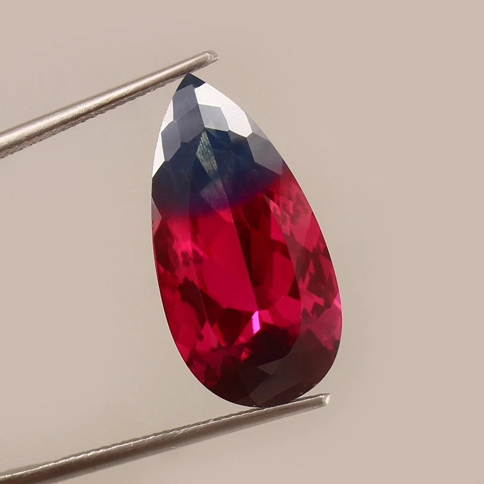 Piedra preciosa suelta AAA 14,10 quilates natural impecable Ceilán bicolor zafiro corte pera Foto 2 de 3