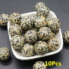10Pcs 20mm Natural Dalmation Jasper No Hole Undrilled Stone Round Beads HT440