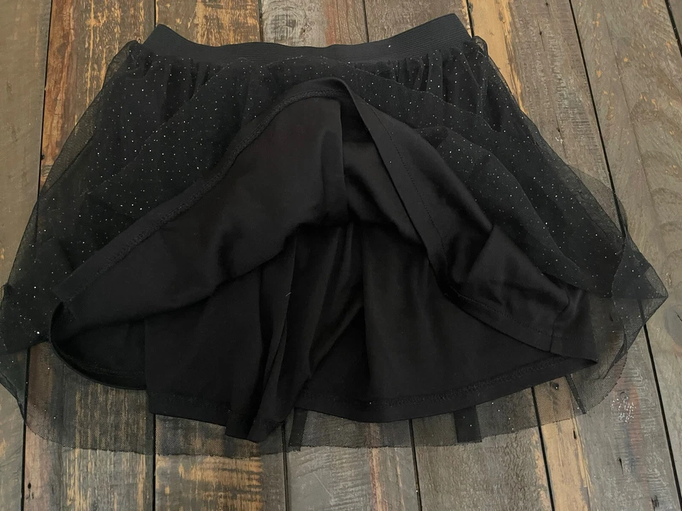 Niñas Talla 8 Negro Brillo Tutú Falda y Verde Azulado Skort  Foto 3 de 4