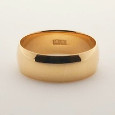 14k Solid Yellow Gold 7mm Wedding Band Ring Size 5 to 14.5