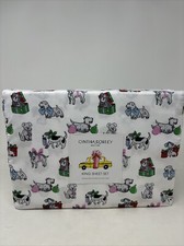Cynthia Rowley Christmas Dog Pattern King Size Sheet Set