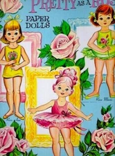 VINTAGE 1963 PRETTY AS ROSE PAPER DOLL UNCUT RARE ORG SIZE LAZER REPRODUCTION #1