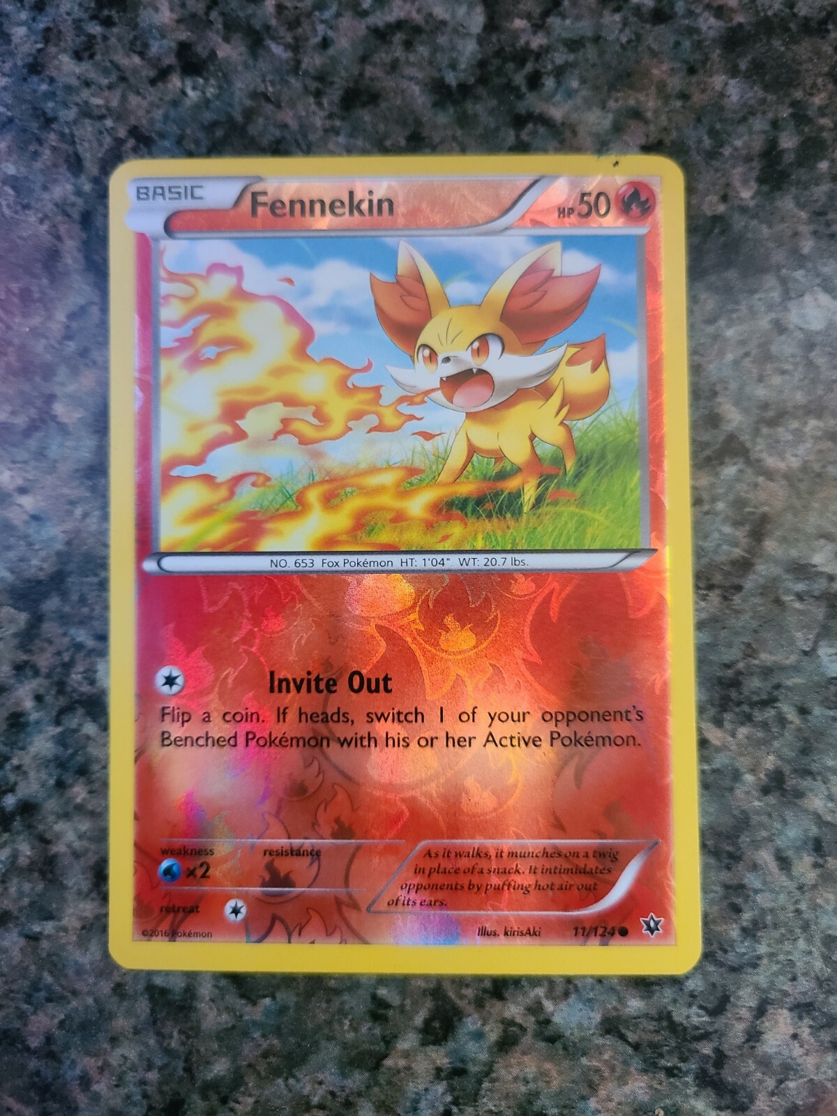 Fennekin 11/124 Reverse Holo XY : Fates Collide, NM p1