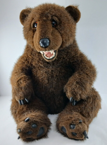 Vintage 1999 Discovery Channel GRIZZLY BEAR Realistic 31" Jumbo Plush Toy CLEAN!