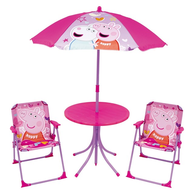 Relsy Peppa Pig Patio Set Kid's Garden Furniture - Table 2xChairs Parasol Relsy Peppa Pig Patio Set Kid's Garden Furniture - Table 2xChairs Parasol